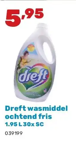 Happyland Dreft wasmiddel ochtend fris 1.95 L 30x SC aanbieding