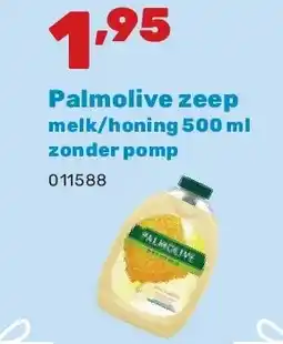 Happyland Palmolive zeep melk/honing 500 ml zonder pomp aanbieding