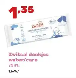 Happyland Zwitsal doekjes water/care 75 st aanbieding