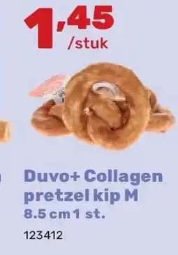 Happyland Duvo+ Collagen pretzel kip M 8.5 cm 1 st aanbieding