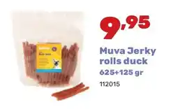Happyland Muva Jerky rolls duck 625+125 gr aanbieding