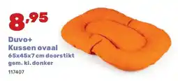 Happyland Duvo+ Kussen ovaal 65x45x7 cm doorstikt gem. kl. donker aanbieding