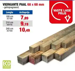Hubo Cartri paal 210x6,8x6,8 cm vierkant aanbieding
