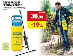 Hubo Gloria Prima 5 Plus druksproeier 5l aanbieding