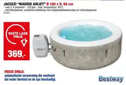 Hubo Bestway Lay-Z-Spa Madrid AirJet jacuzzi 180x66 cm 2-4 personen aanbieding