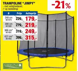 Hubo Garden Plus Jimpy trampoline 427cm + veiligheidsnet aanbieding