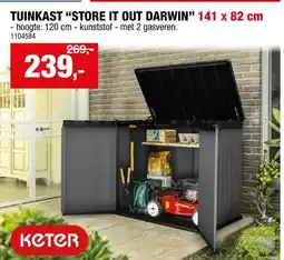 Hubo Keter Store-It-Out Darwin tuinberging 135x81x118 cm grijs aanbieding