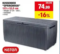 Hubo Keter Springwood kussenbox 123x53,5x57 cm grafiet aanbieding