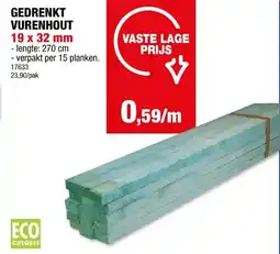 Hubo Gedrenkt hout 270x3,2x1,9 cm 15 stuks aanbieding