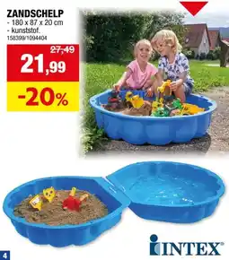 Hubo Intex zandbak schelp groot 180x87 cm blauw aanbieding