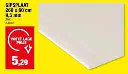 Hubo Gipsplaat AK 9,5mm 260x60 cm aanbieding
