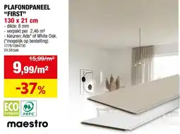 Hubo Maestro First plafondpaneel 130x21 cm 2,46m² white oak aanbieding