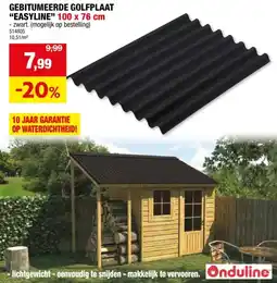 Hubo Onduline Easyline dakpaneel 100x76 cm 2,6mm zwart aanbieding
