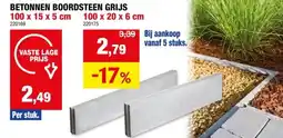 Hubo Boordsteen 100x15x5 cm grijs aanbieding