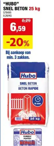 Hubo Hubo snelbeton 25kg aanbieding