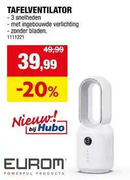 Hubo Profile Opl tafelventilator bladeless aanbieding