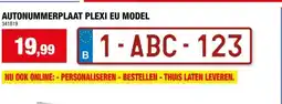 Hubo Europese nummerplaat duplicaat 52x11 cm plexi aanbieding
