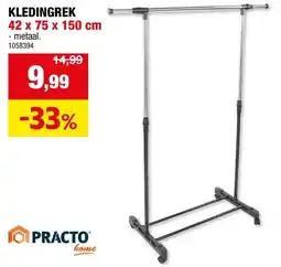 Hubo Practo Home kledingrek 42x75x150 cm zwart aanbieding
