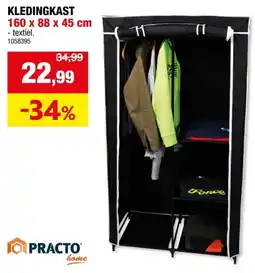 Hubo Practo Home Canvas kledingkast 160x88x45 cm aanbieding