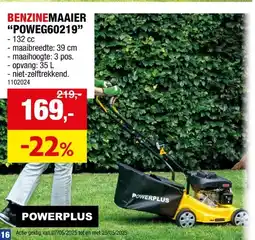 Hubo Powerplus EG POWEG60219 benzine grasmaaier 132cc 39cm aanbieding