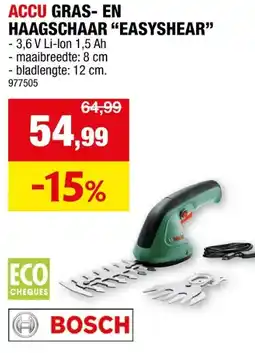 Hubo Bosch EasyShear accu gras- en heggenschaar 3,6V Li-Ion 8/12cm + lader aanbieding