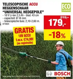 Hubo Bosch UniversalHedgePole accu heggenschaar 18V Li-Ion 43cm aanbieding