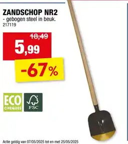 Hubo AVR nr 2 zandschop 24x28,5 cm + beuken steel aanbieding