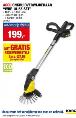 Hubo Karcher WRE 18-55 accu onkruidverwijderaar 18V Li-Ion + lader aanbieding