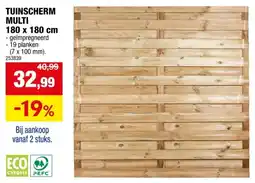 Hubo Cartri tuinscherm recht 180x180 cm geà¯mpregneerd aanbieding