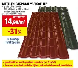 Hubo Bricotuil dakplaat 250x98 cm 0,5mm terracotta aanbieding