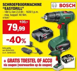 Hubo Bosch EasyDrill 18V-40 accu schroefboormachine 18V Li-Ion met 2 accu's + lader aanbieding
