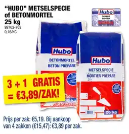 Hubo Hubo betonmortel 25kg aanbieding