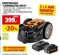 Hubo LawnMaster robotmaaier 24V Li-Ion 300m² + accu 24V 4Ah + lader aanbieding