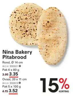 Sligro Nina Bakery Pitabrood aanbieding