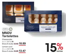 Sligro MNDV Tartelettes Cheesecake aanbieding