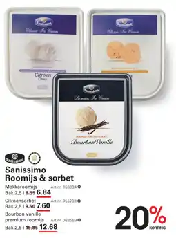 Sligro Sanissimo Roomijs & sorbet Mokkaroomijs aanbieding