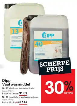 Sligro Dipp Vaatwasmiddel Nr. 13 Vloeibaar vaatwasmiddel aanbieding