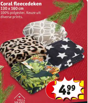 Kruidvat Coral fleecedeken 130x160cm aanbieding