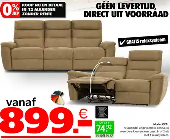 Seats and Sofas Model OPAL aanbieding