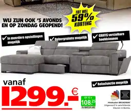 Seats and Sofas Broadway hoeksalon aanbieding
