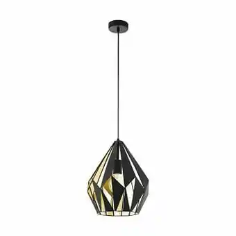 Zelfbouwmarkt Eglo Carlton 1 - Hanglamp - E27/60w - Zwart/goud aanbieding