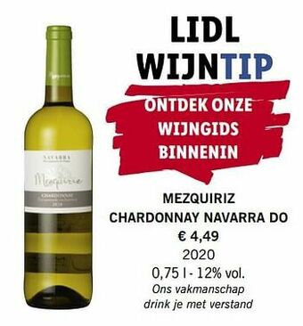 Lidl Mezquiriz chardonnay navarra do aanbieding