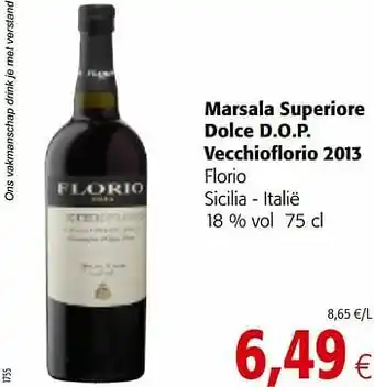 Colruyt Marsala superiore dolce d.o.p. vecchioflorio 2013 florio sicilia - italië aanbieding