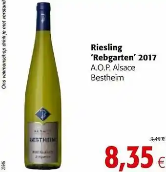 Colruyt Riesling rebgarten 2017 a.o.p. alsace bestheim aanbieding