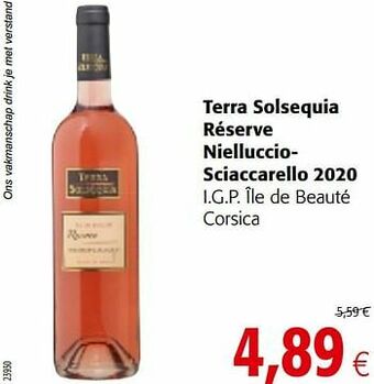 Colruyt Terra solsequia réserve niellucciosciaccarello 2020 i.g.p. île de beauté corsica aanbieding