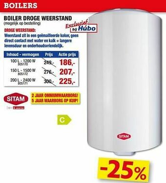 Hubo Boiler droge weerstand aanbieding