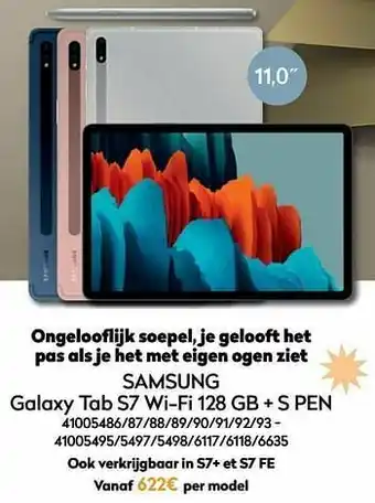 Krëfel Samsung galaxy tab s7 wi-fi 128 gb + s pen aanbieding