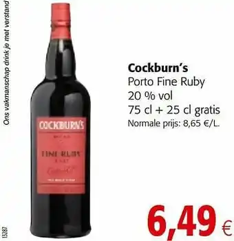 Colruyt Cockburn’s porto fine ruby aanbieding