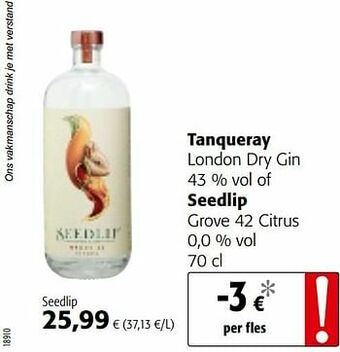 Colruyt Tanqueray london dry gin aanbieding