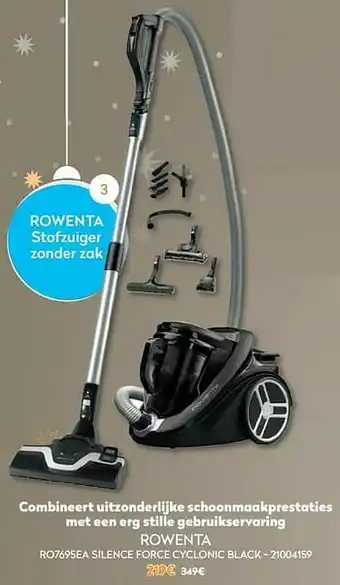 Krëfel Rowenta stofzuiger ro7695ea silence force cyclonic black aanbieding